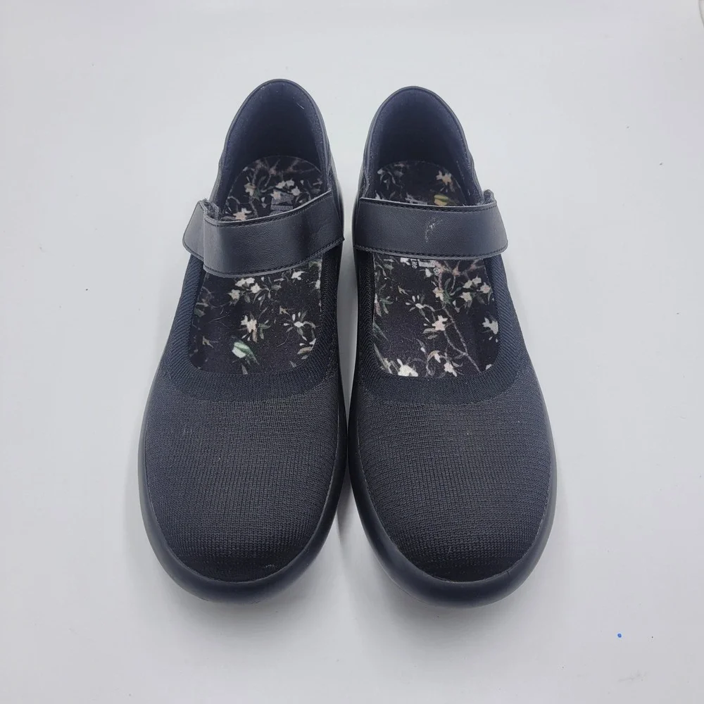 Alegria Black Mary Jane Knit Walking Comfort‎ Shoes Size 37 US 7-7.5 Casual Boho